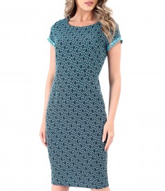 Rochie business din brocart elastic cu bumbac