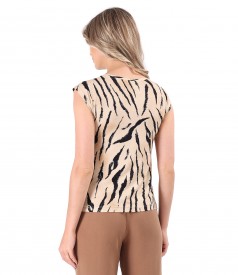 Bluza din jerse de viscoza cu animal print