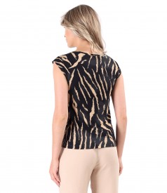 Bluza din jerse de viscoza cu animal print