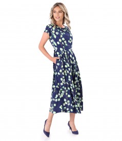 Rochie midi din viscoza imprimata cu motive florale