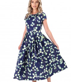 Rochie midi din viscoza imprimata cu motive florale