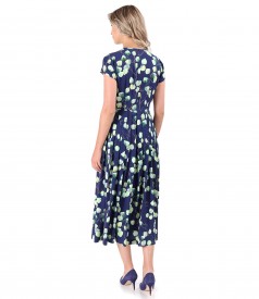 Rochie midi din viscoza imprimata cu motive florale