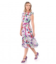 Rochie eleganta din voal de bumbac imprimat cu motive florale