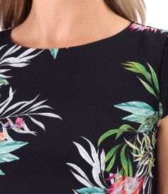 Rochie eleganta din viscoza imprimata cu motive florale