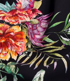 Rochie cu volane din viscoza imprimata cu motive florale