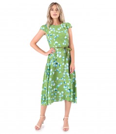 Rochie eleganta din viscoza imprimata cu motive florale