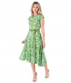 Rochie eleganta din viscoza imprimata cu motive florale