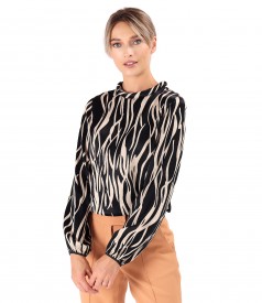 Bluza lejera din saten de viscoza cu animal print