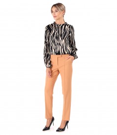 Bluza lejera din saten de viscoza cu animal print