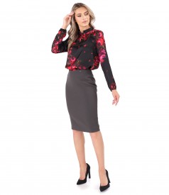 Bluza eleganta imprimata cu motive florale