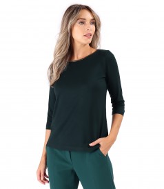 Bluza eleganta din jerse elastic cu maneci 3/4