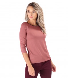 Bluza eleganta din jerse elastic cu maneci 3/4