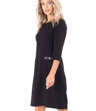 Rochie office evazata din stofa elastica