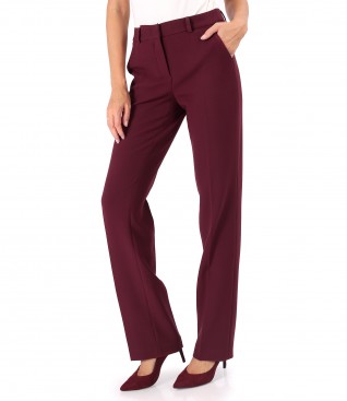 Pantaloni drepti din stofa elastica