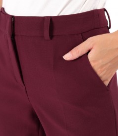 Pantaloni drepti din stofa elastica