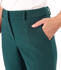 Pantaloni drepti din stofa elastica