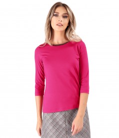 Bluza eleganta din jerse elastic cu maneci 3/4