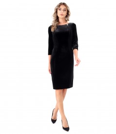 Rochie eleganta din catifea elastica neagra