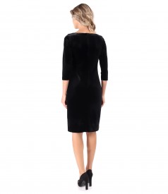 Rochie eleganta din catifea elastica neagra