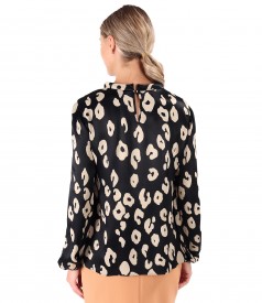 Bluza lejera din saten de viscoza cu animal print