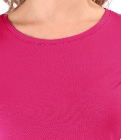 Bluza din jerse elastic cu elastic multicolor in talie