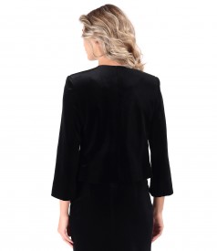 Bolero elegant din catifea elastica neagra