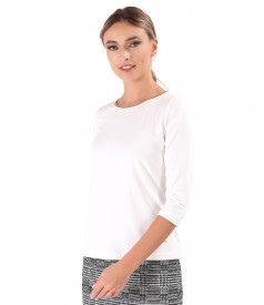 Bluza eleganta din jerse elastic cu maneci 3/4