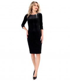 Rochie eleganta din catifea elastica neagra