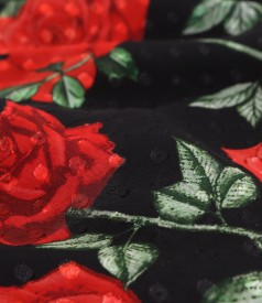 Bluza eleganta din voal imprimat cu motive florale