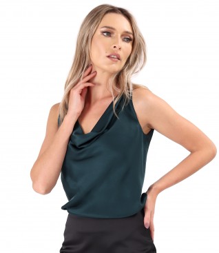 Bluza eleganta pe bie din saten de viscoza