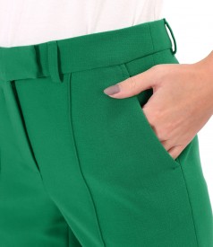 Pantaloni pana din stofa elastica