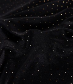 Sacou din catifea elastica neagra cu picouri aurii