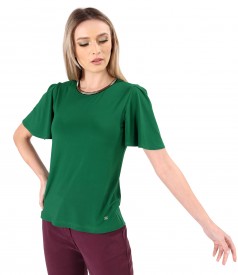 Bluza eleganta din jerse elastic cu maneci ample