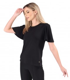 Bluza eleganta din jerse elastic cu maneci ample