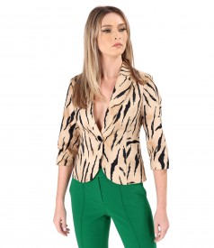 Sacou din bumbac elastic cu animal print