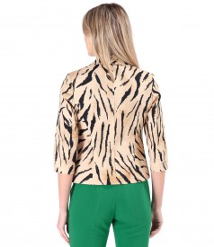 Sacou din bumbac elastic cu animal print