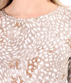 Bluza eleganta din jerse elastic imprimat cu motive florale