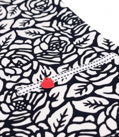 Bluza din jerse elastic de viscoza imprimat cu motive florale