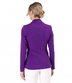 Sacou office din stofa elastica cu pin decorativ