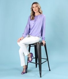 Bluza eleganta din saten de viscoza