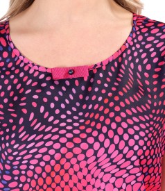 Bluza eleganta din saten imprimat cu motive geometrice