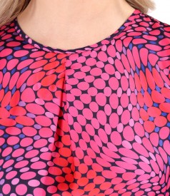 Bluza lejera din saten imprimat cu motive geometrice