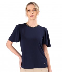 Bluza eleganta din jerse elastic cu maneci ample