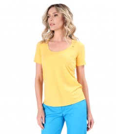 Bluza din jerse elastic de viscoza uni