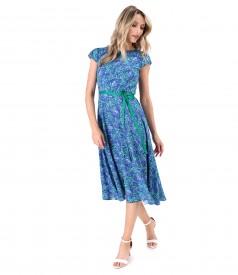 Rochie eleganta din viscoza imprimata cu motive florale