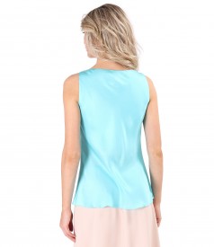 Bluza eleganta pe bie din saten de viscoza