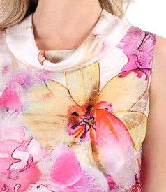 Bluza eleganta din satin de viscoza imprimata cu motive florale