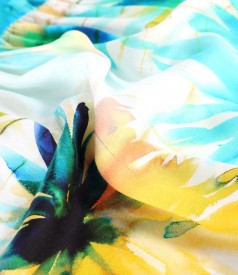Rochie eleganta cu volane din viscoza imprimata cu motive florale