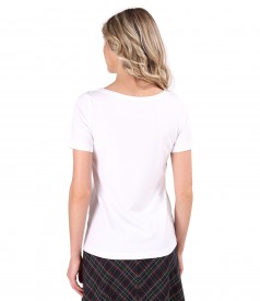 Bluza din jerse elastic imprimat pe fata