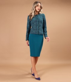 Sacou elegant din bucle cu lana si fir de lurex